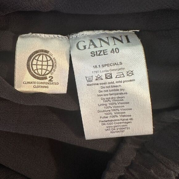 Ganni Floral Pant Lorita Georgette Sheer Size 8 - Picture 9 of 11